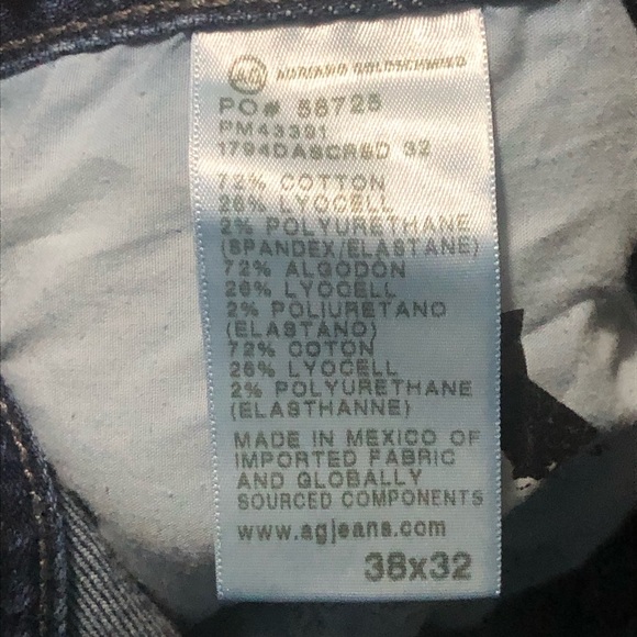 AG Adriano Goldschmied Everett Slim Straight Jeans Men's 38x32 High Rise Denim - Picture 4 of 6